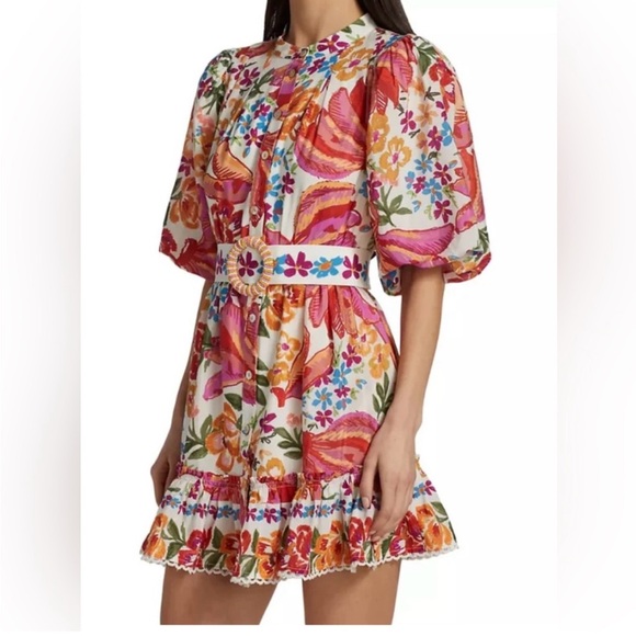 FARM Rio Dresses & Skirts - Farm Rio Spring Bananas Belted Mini Dress